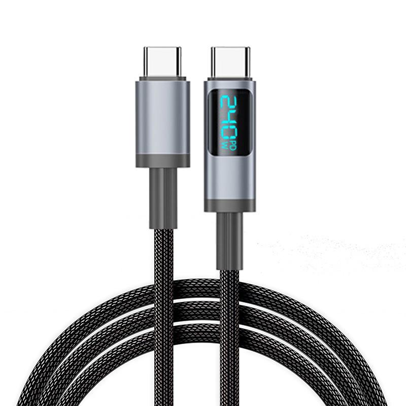 240W Super Fast Charging Type-C Cable with Digital Display for Apple, Huawei, Vivo, Oppo, Xiaomi