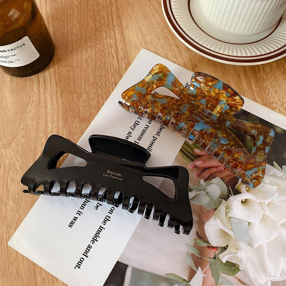 Leopard Print Ponytail Clip Hollow Simple Hair Claw Elegant Bowknot Hair Claw  Four Seasons