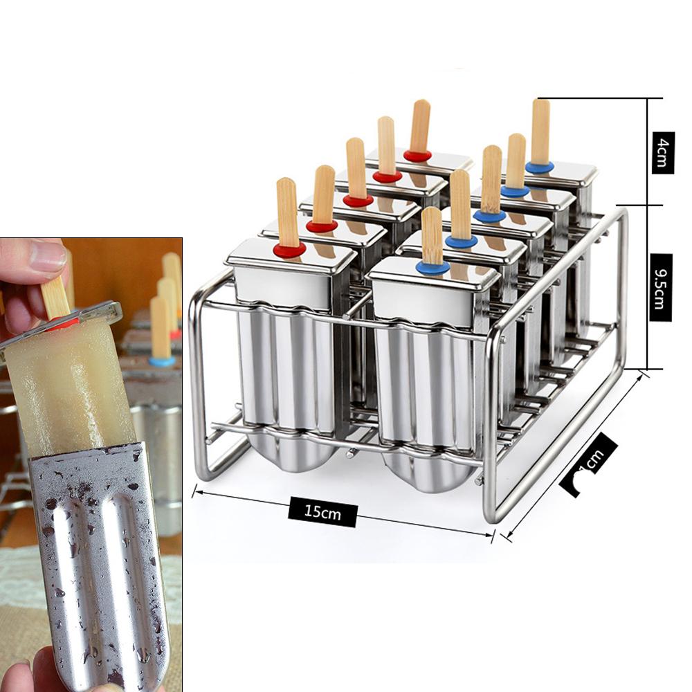 Buy Stainless Steel Ice Cream Mold With Popsicle Holder Rack Metal