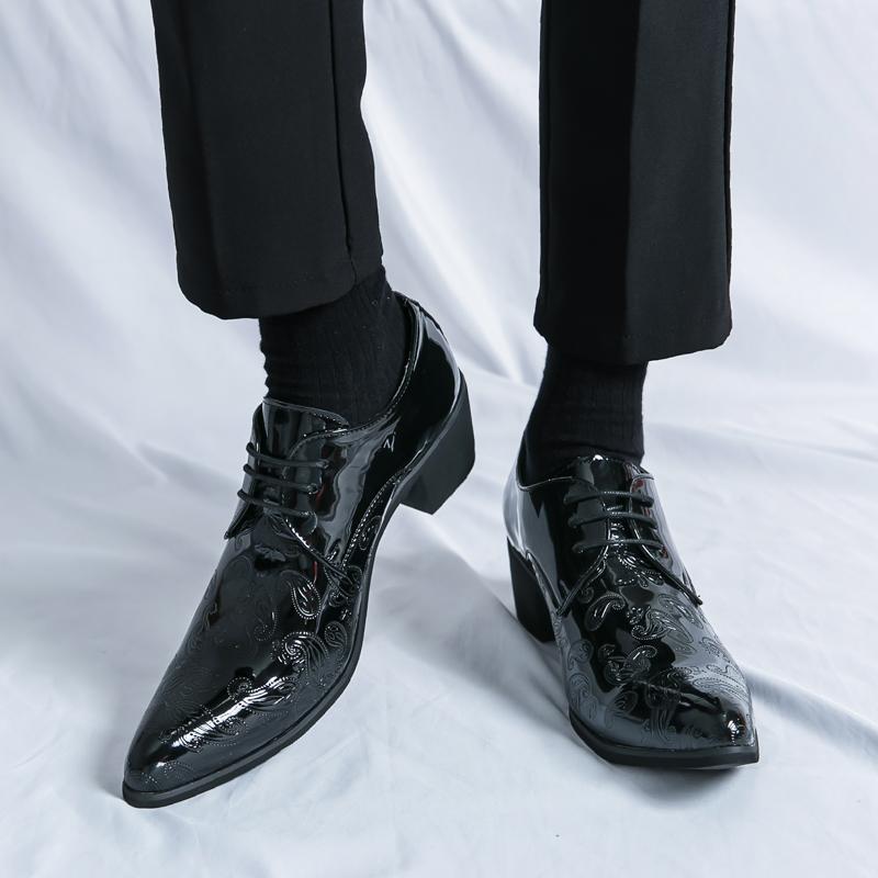 Luxury Designer New Arrival Men's Charm Blue Black Pointed Lace Up Shoes Male Formal Wedding Prom Dress Prom Loafers Homecoming
