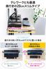 Sanwa Direct Monitor Stand with 3 USB Ports and 2 Power Strips, 60cm Wide x 20cm Deep, Black, Tabletop, Model 100-MR039BK