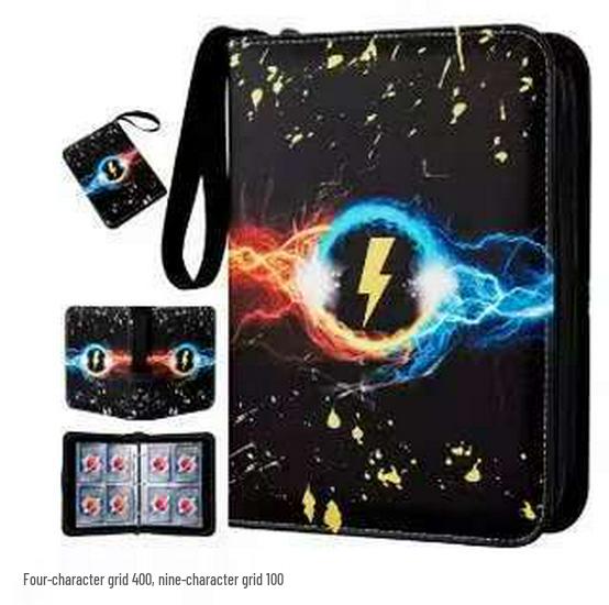 Pokémon Cartoon PU Game Card Collection Book with 4-Grid and 9-Grid Layouts