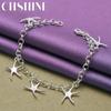 CHSHINE 925 Sterling Silver Five Stars Pendant Bracelet For Women Wedding Party Fashion Charm Jewelry