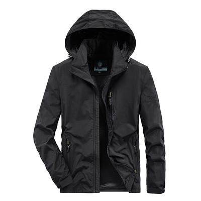 Herbst und Winter Lockere Jacke Herren Jugend Casual Outdoor Kapuzenjacke Übergröße Elastische Jacke Dünne Jacke