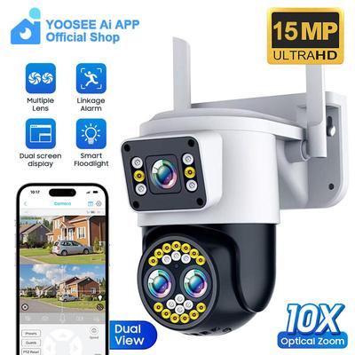 YOOSEE Ai APP Security Camera Wifi PTZ Wireless Outdoor CCTV Camera HD 15MP 10X ZOOM Automatic Tracking Two-way Calls Color Night Vision