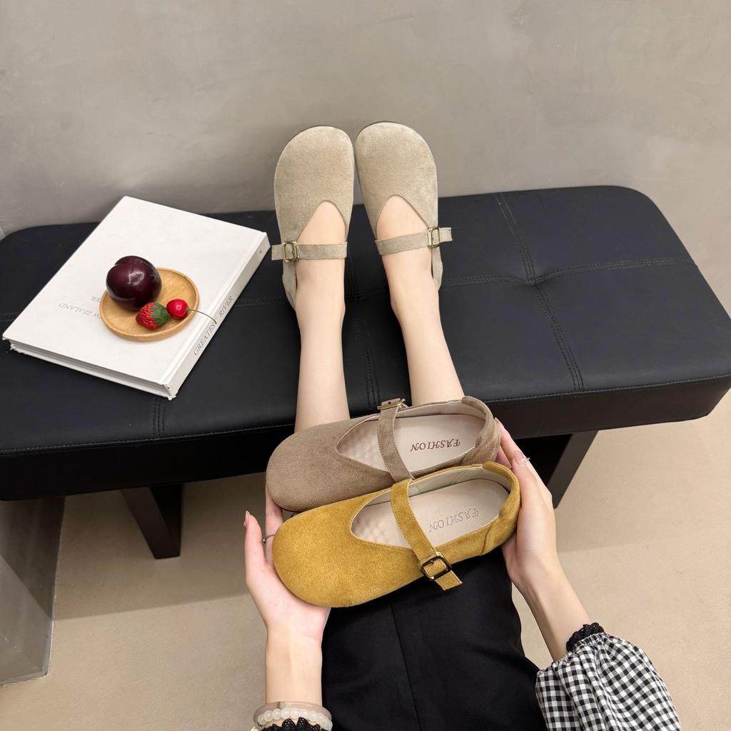Flat Bottom One-pedal Mary Jane Shoes Children with Skirts 2025 Spring New Popular Shallow Commuter Grandma Single Shoes