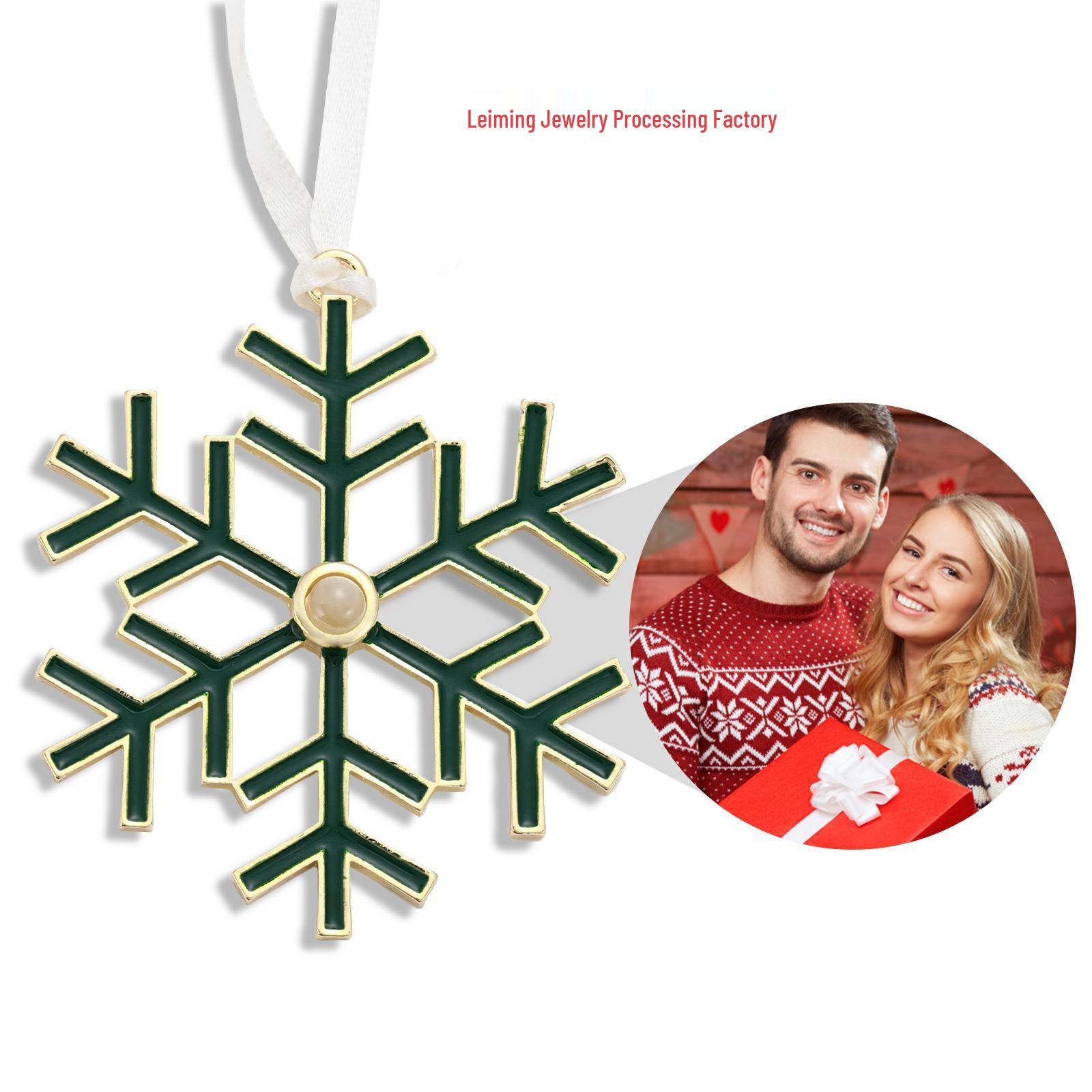 

Рождественская снежинка Я люблю тебя проекционная подвеска и украшение для елки золотой