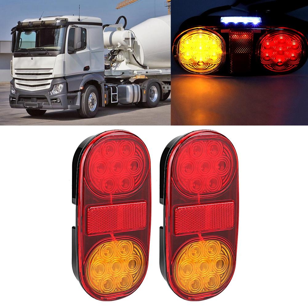 12V Universal Bright LED Taillight Tail Lamp with License Plate Light for Trailer Bus RV