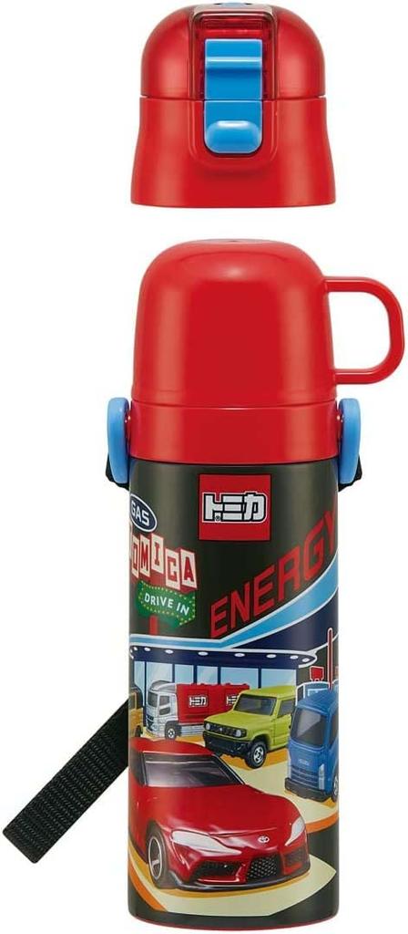 Skater 2WAY Stainless Steel Kids Water Bottle with Cup 430ml Tomica 22 Boys Children's SKDC4-A