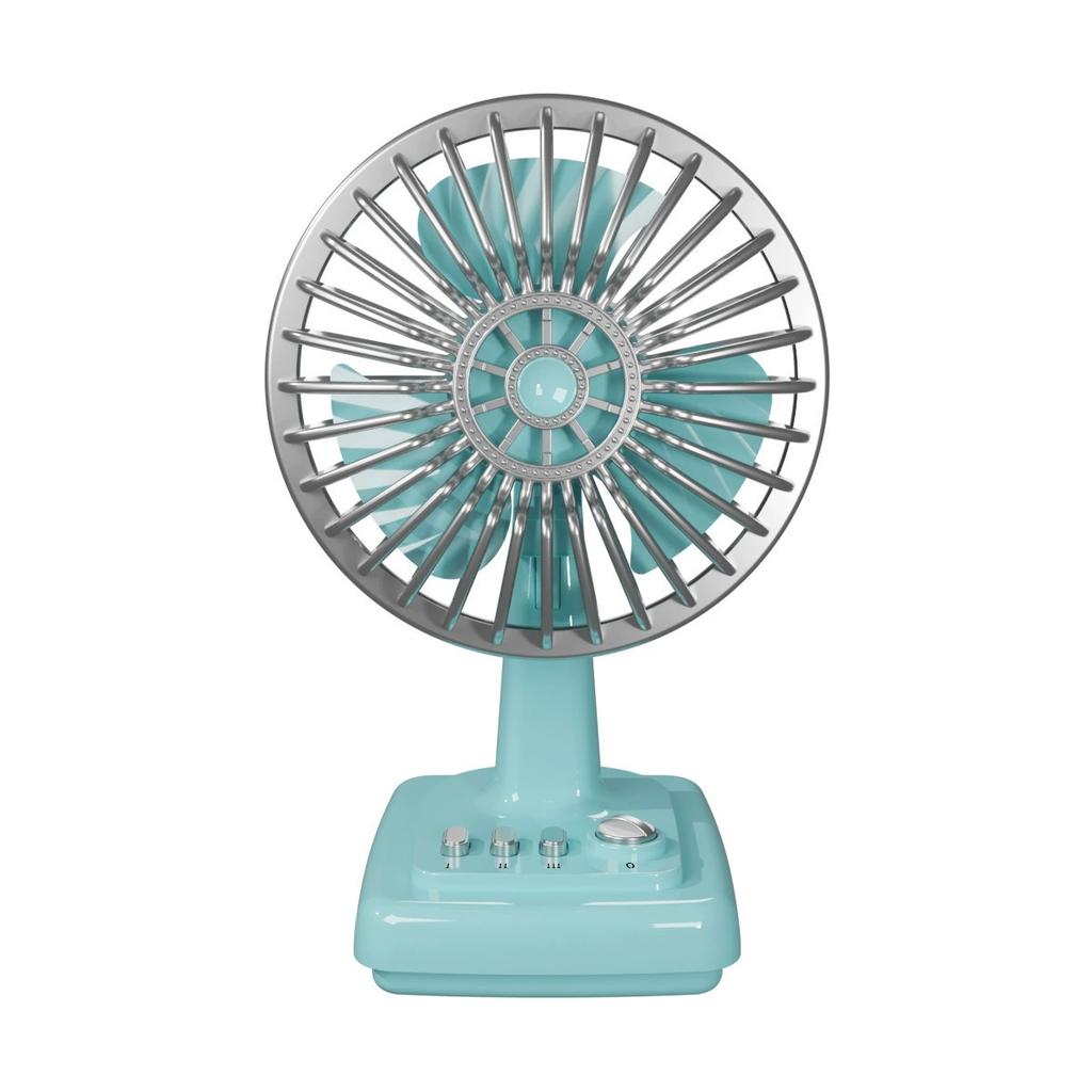 Xiaomi Retro Rechargeable Table Fan 3 Speeds Adjustable 45° Head Tilt Metal Brushless Desk Fan for Home Bedrooms Dorm Rooms or Office
