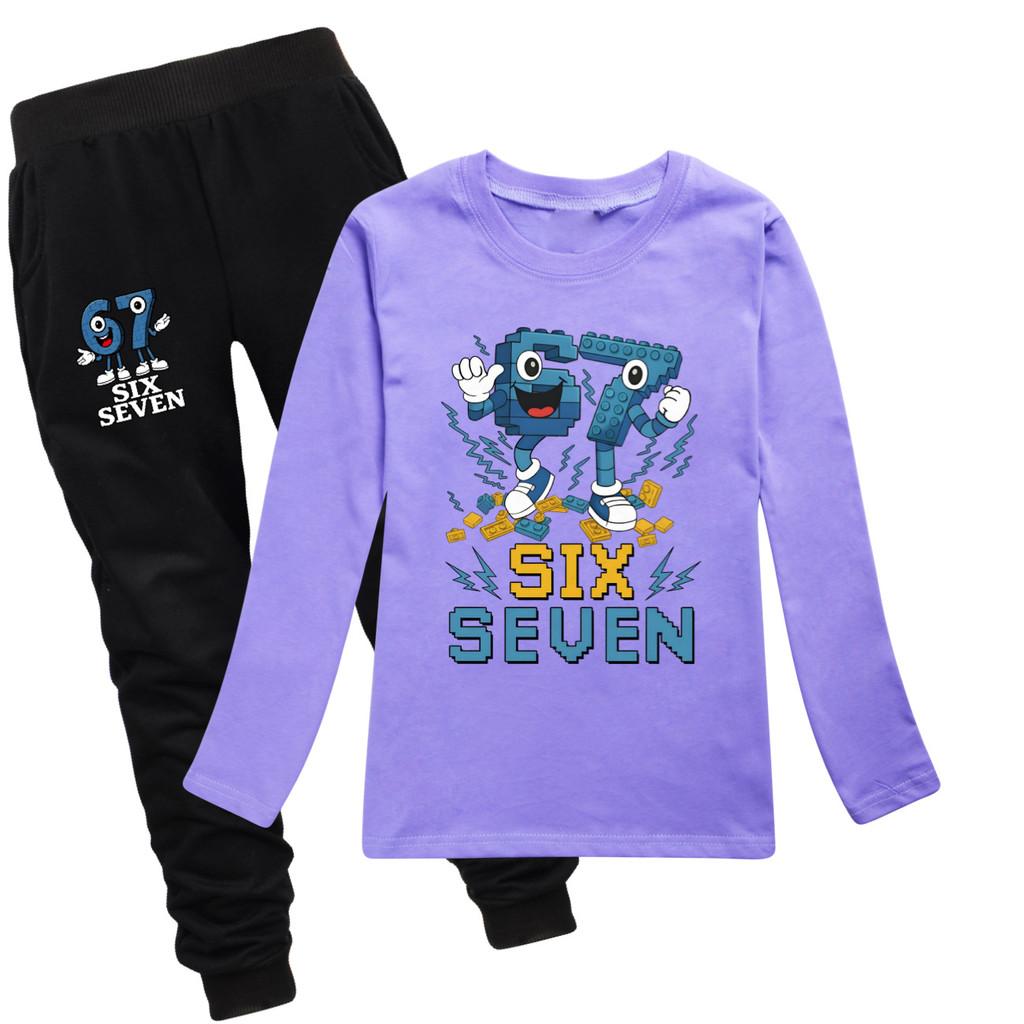 

5230 Kids Boys Girls Steal a Brainrot 67 Print T-shirt Pants Clothes Set 140cm