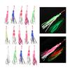5Pcs Fishing Squid Lures Soft Luminous Octopus Trolling Saltwater Lures Baits with Hook Octopus Skirt Trolling Swimbait