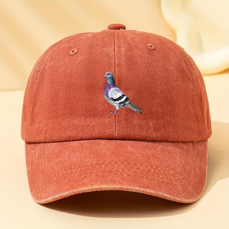 A Unisex Fashion Baseball Cap with Pigeon Print a Classic Retro Washed Outdoor Lightweight Curved Brim Cap Suitable for Outdoo