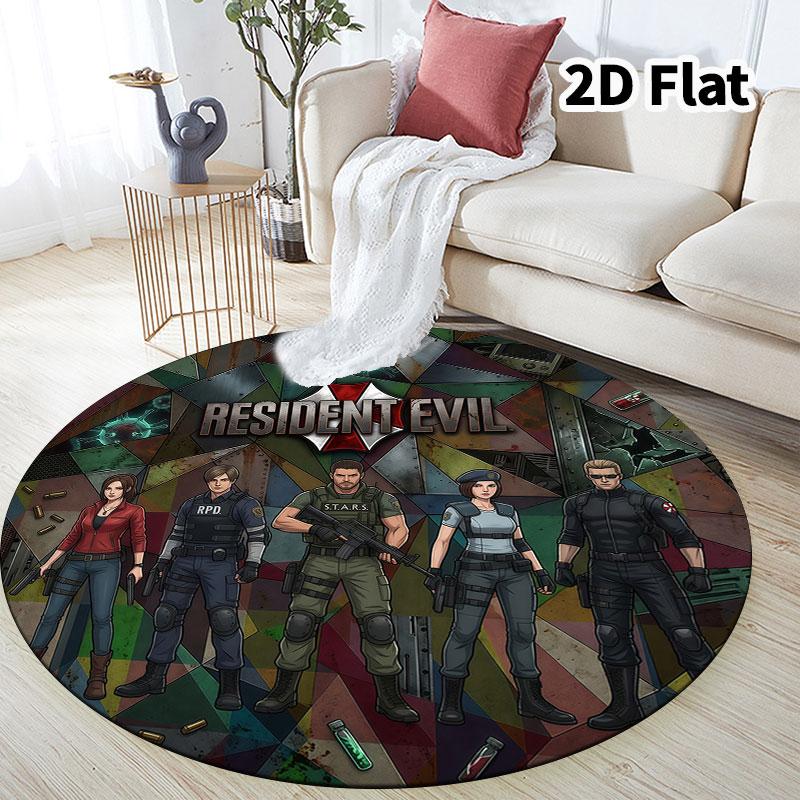 שטיח עגול Resident Evil שטיח לסלון חדר שינה ספה חדר משחקים עיצוב מחצלת רצפה מונעת החלקה