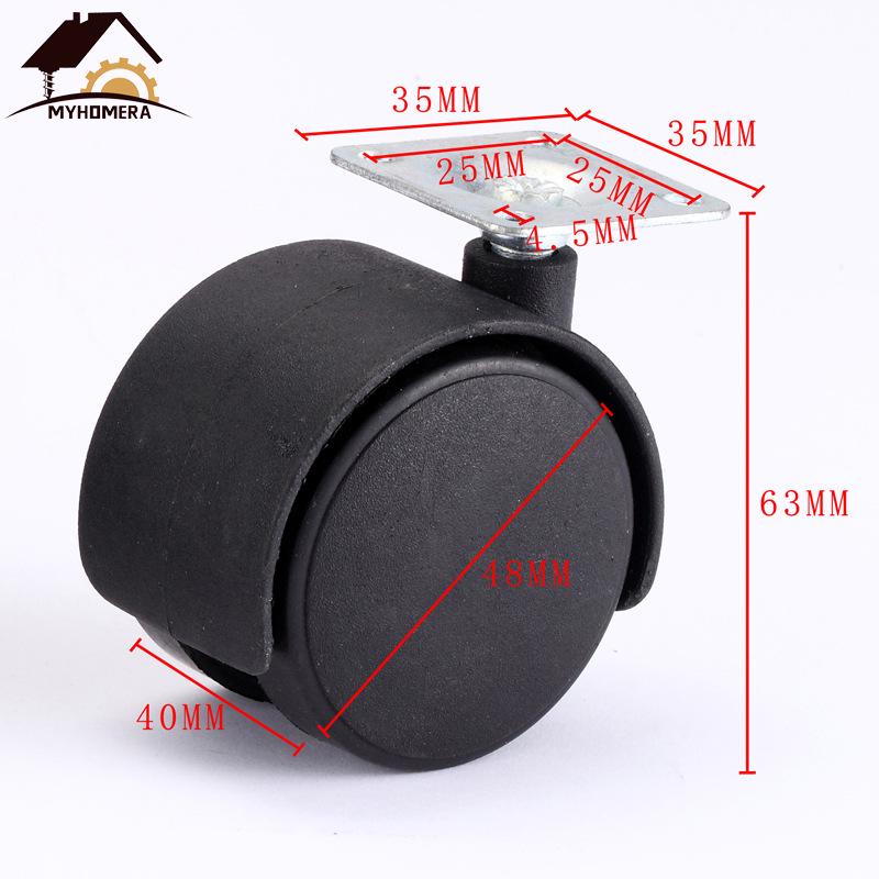 2-calowe Ciche Kółka do Krzeseł Obrotowych - Uniwersalne Rolki do Krzeseł Komputerowych