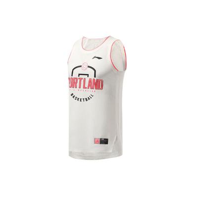 Casual Patterned Print Sleeveless Basketball Vest Men Tops Mist-White AAYR241-1