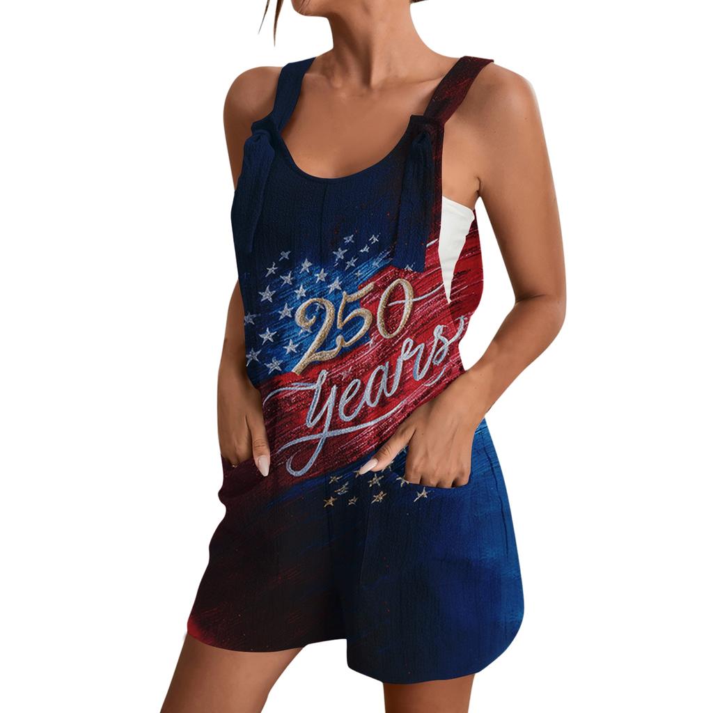 Rompers For Women Summer Casual Sleeveless Overall Comfy Loose Spaghetti Strap Romper Fashion Jumpsuit With Pockets