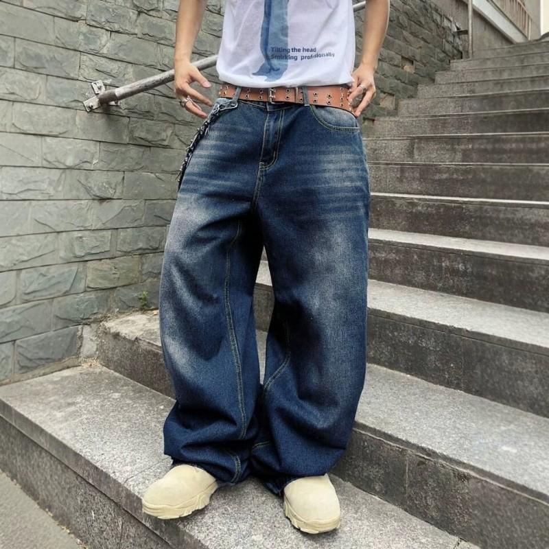 Mens Relaxed Fit Straight Leg Denim Jeans 2026 Fall Streetwear Style High Waist Casual Cotton Pants