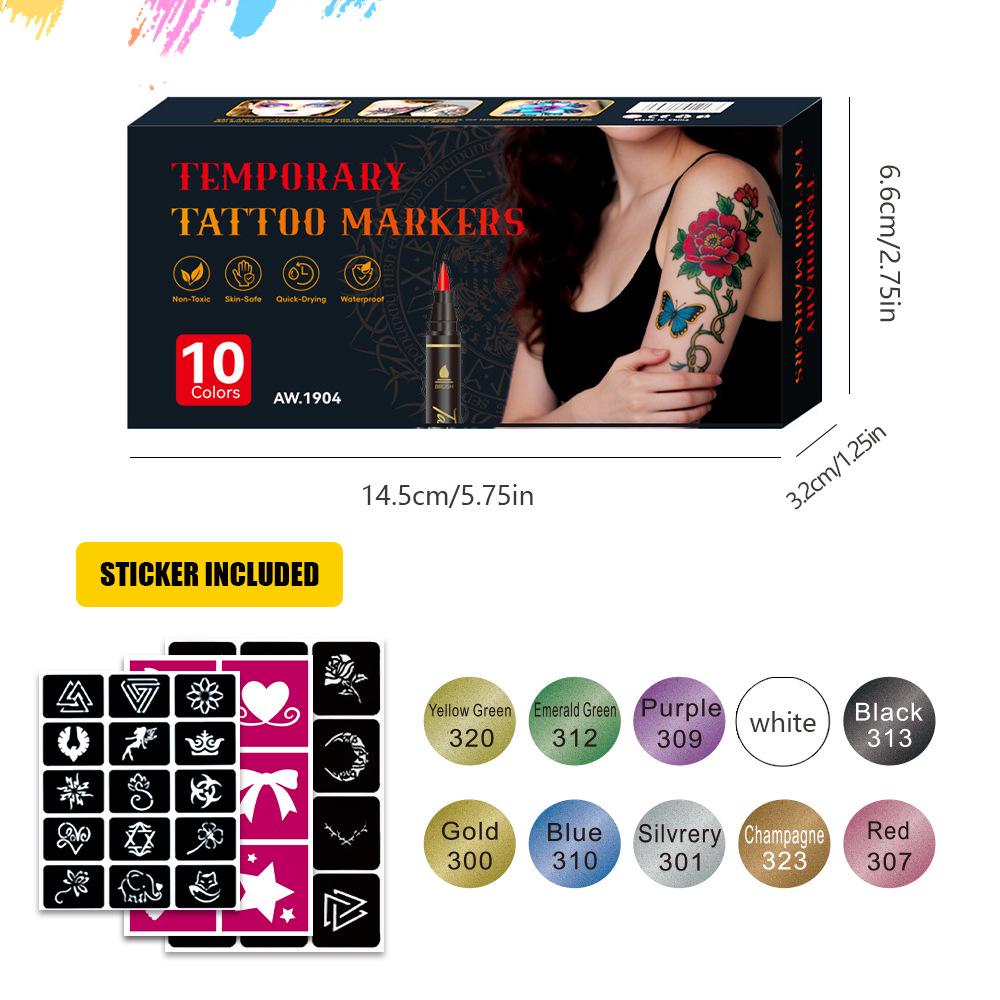 Soft Tip Temporary Skin Marker Pen - Disposable Body and Face Paint for Festivals and Parties