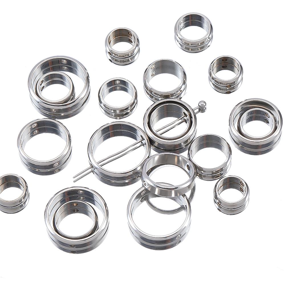 10pcs 5pcs 2 Hole Stainless Steel Round Frame Spacer Beads DIY Necklace Bracelet Earring Circle Connector Pendant Jewelry Making