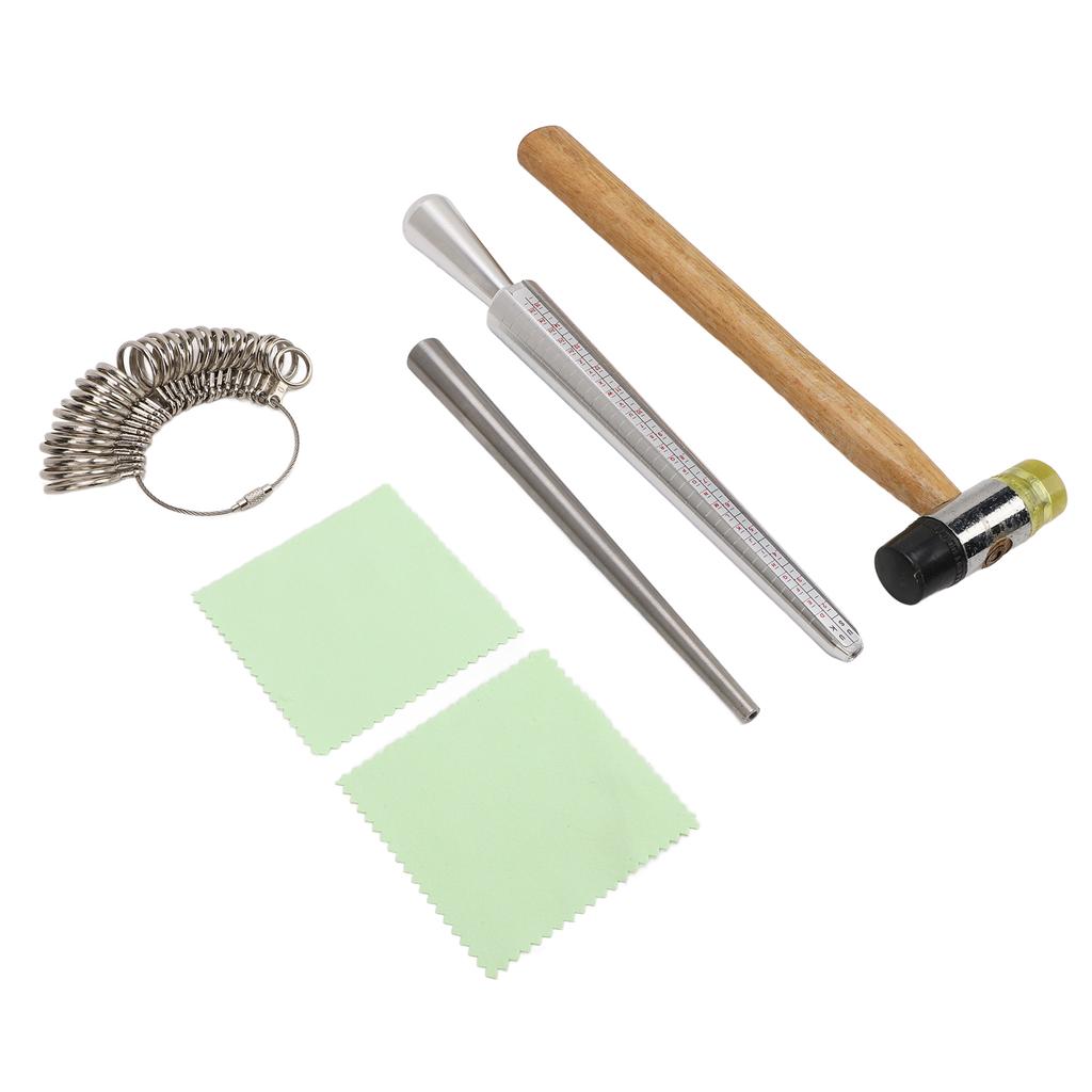 6pcs Small Ring Earrings Mandrel Kit Aluminium Efficient Multifunctional Ring Sizer Tool Set for