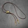 Stylish PU Leather Bolo Tie Necklace With Alloy Accents Stylish Wax Cord Necktie For Men Women Fashion Accessories