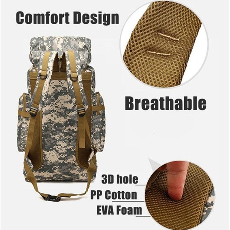 100L Multi-Color Large Capacity Travel Rucksack Outdoor Climbing Bag Waterproof Molle Camo Tactical Backpack Military Army Hiking Camping Backpack