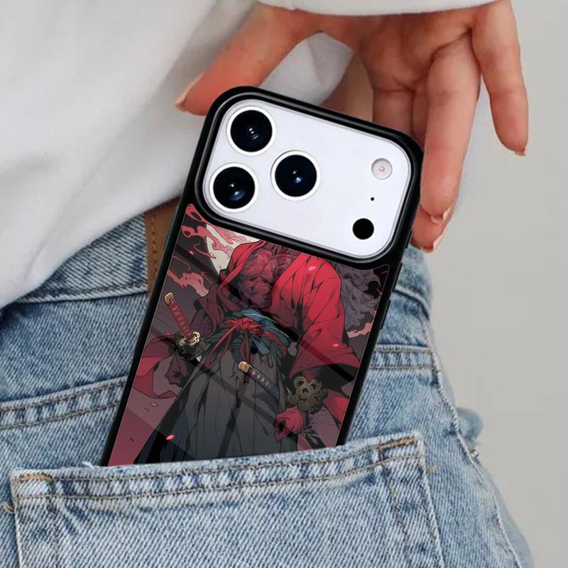 Samurai Oni Mask Phone Case for iPhone 17ProMax 12 13 14 15 16e 17 Pro Max Plus Air Cover