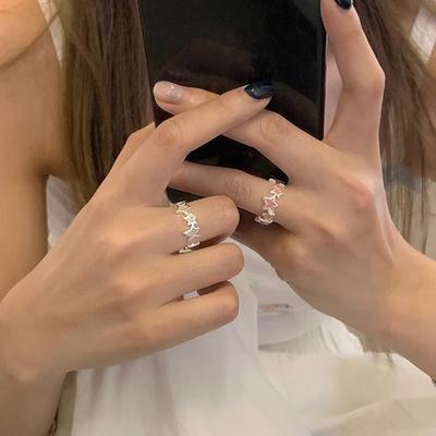 Star Ring Women's Simple Sweet and Cool Y2K Sweet Star Sugar Ring Opening Adjustable Personalized Hand Jewelry