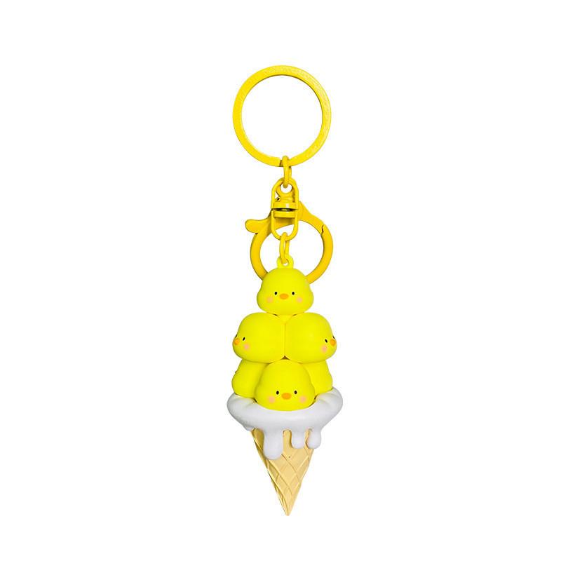 Unique Cream Ice Stack Keychain Adorable Silicone Cartoon Bag Accessory