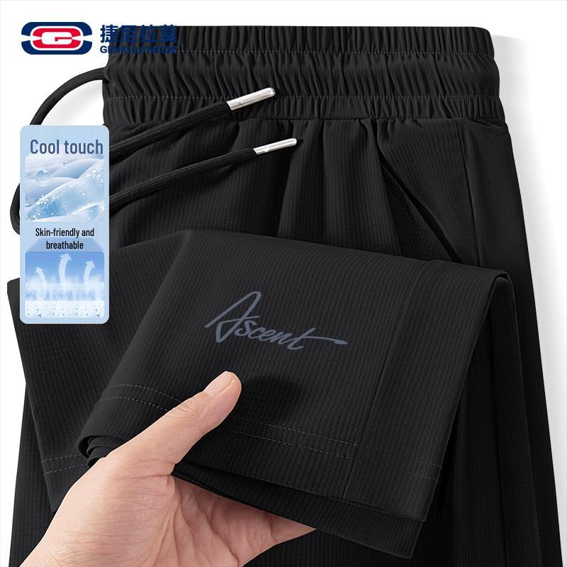 GENIOLAMODE Men s Lightweight Ice Silk Straight Leg Casual Pants L