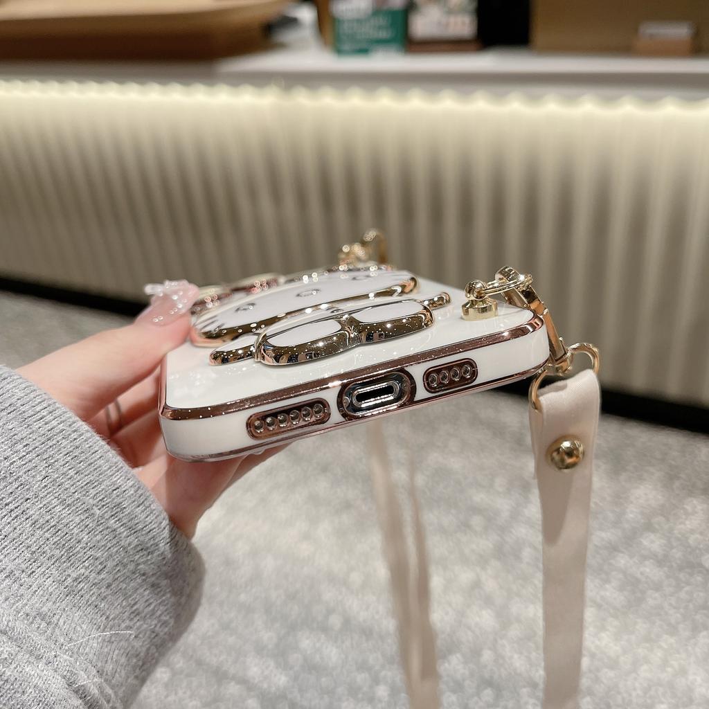 Makeup Mirror KT Cat Suitable for Apple 16promax Mobile Phone Case IPhone 15 Silicone 14 Anti Fall 13PM Crossbody 17