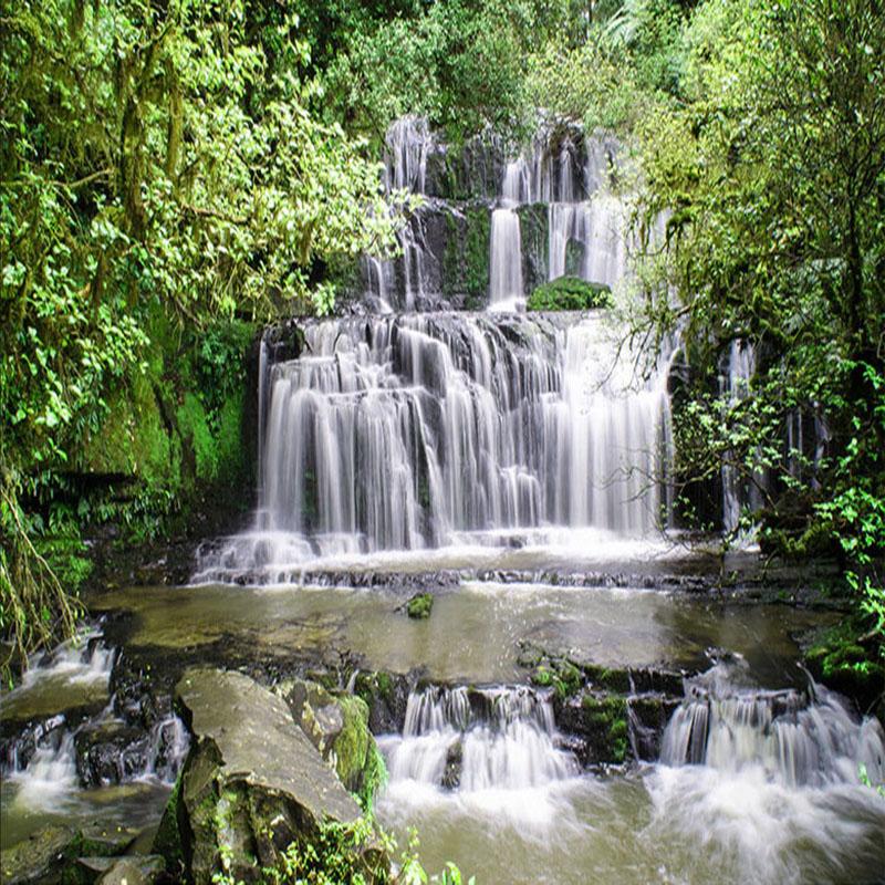 Waterfalls 3D Wall Mural Forest Nature Landscape Wallpaper Living Room Bedroom Background Wall Mural Home Decor