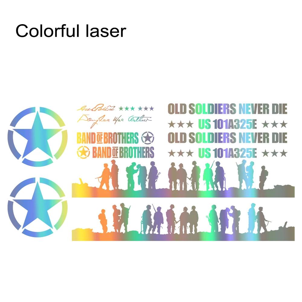 12 Stück Auto Tür Vinyl Aufkleber für Jeep Wrangler JK TJ Jl YJ Auto Pentagramm Soldaten Karosserie Dekoration Vinyl Decals Zubehör