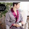 Men's Plus Size Lightweight Long-Sleeve Silk Pajama Robe