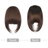 FESHFEN Clip-in Bangs 100% Human Hair Extension Curved French Fringe Reddish Brown Bangs with Temples One Piece Hairpiece Extension for Women Girls
