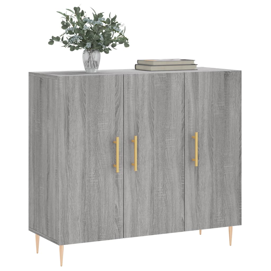 Sideboard Gray Sonoma 90x34x80 Cm Particleboard