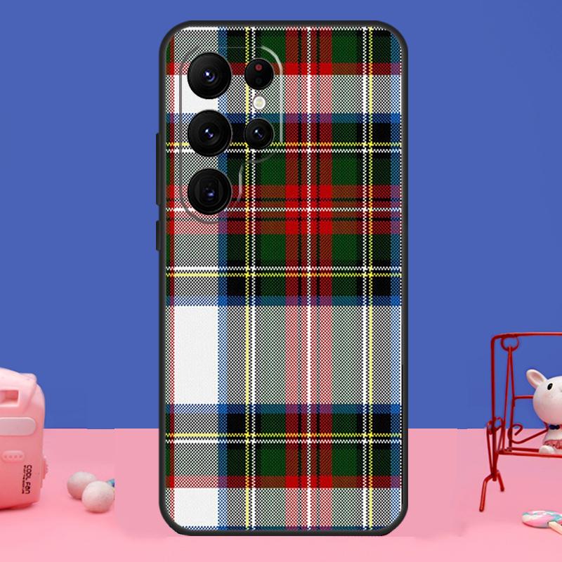 Housse Motif Carreaux Tartan Clan Stewart Pour Samsung Galaxy S24 S23 S22 S21 S20 FE Ultra Plus S8 S9 S10 Note 10 20 Ultra Coque