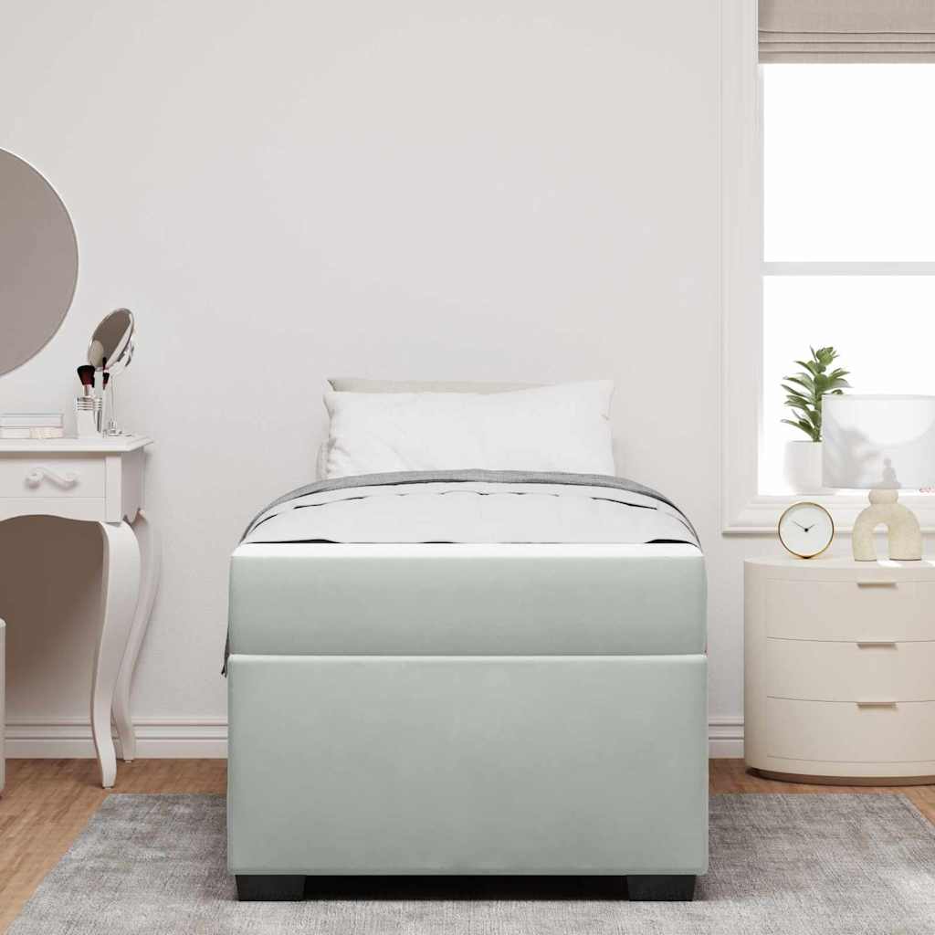 Bed Frame with Mattress Light Grey 90 x 200 cm Fabric
