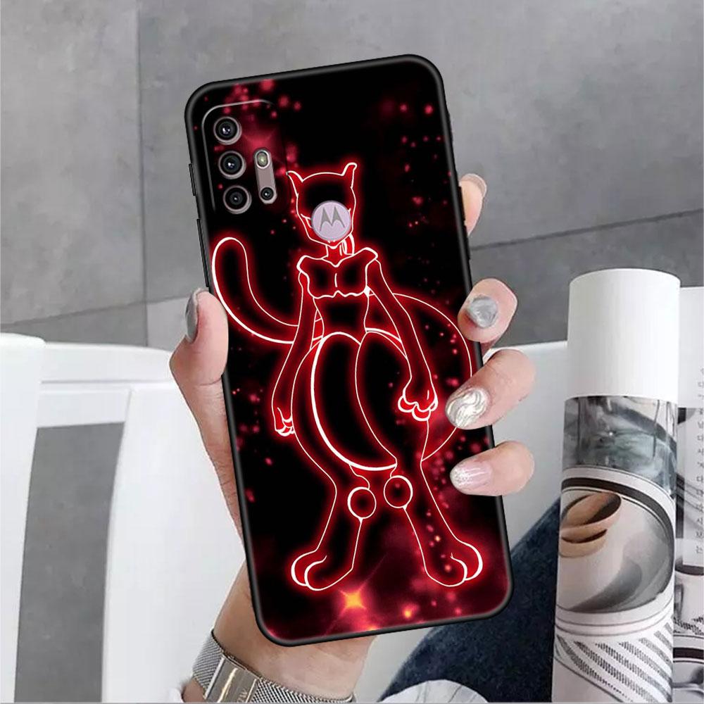 Coque Anime Pokemon Japon pour Motorola G30 G60 G22 G9 Play G82 G52 G8 G9 G50 One Fusion Edge 20 Noir Soft Phone Capas Silicone