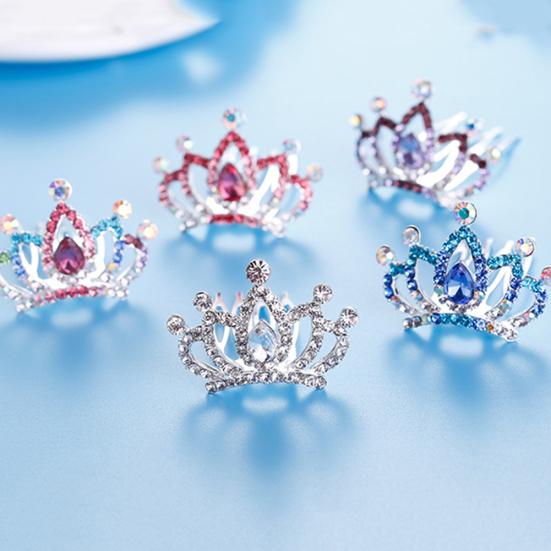 Süße Kinder Mädchen Strass Prinzessinnenkrone Haarkamm Haarspange Geburtstagsparty Diadem
