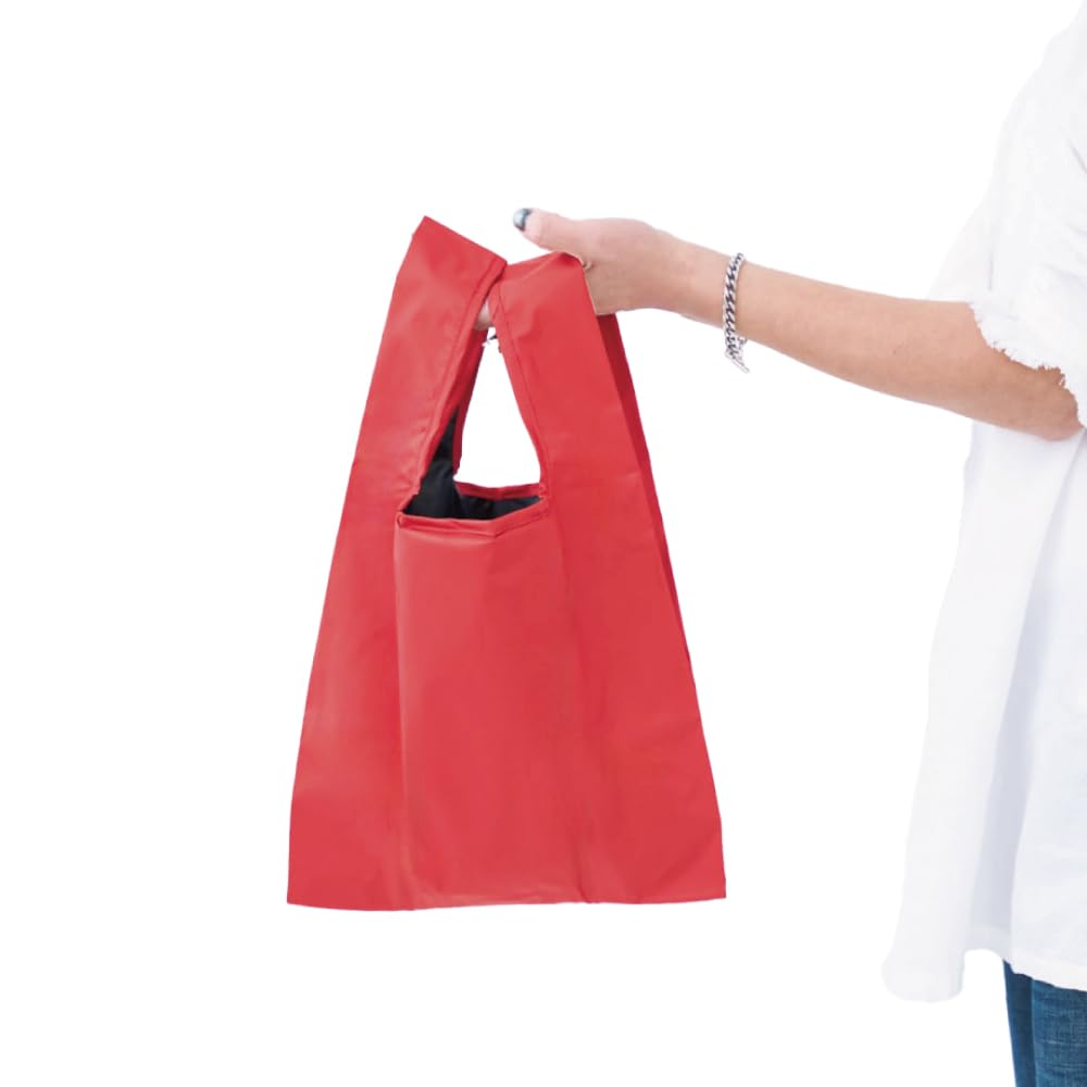 392plusm Mini Eco Travel Muji Red Bag, Water-Repellent, Lightweight, Foldable, Pouch-Size, Compact, Bag-in-Bag, Sub-Bag, Mini,