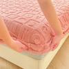 Velvet Plush Fabric Fitted Sheet Soft Elastic Bedspread Solid Color Mattress Cover Bed Protector For Home Bedcloth Bedspread