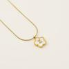Stainless steel five-leaf clover 18K letter necklace high sense 26 shell letter pendant jewelry