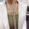 Exquisite Long Freshwater Pearl Necklace: Women's Versatile Fashion Jewelry Chain