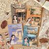 ZABC Floral Letter Wind Series Stickers: DIY Journal Decoration - 4 Styles