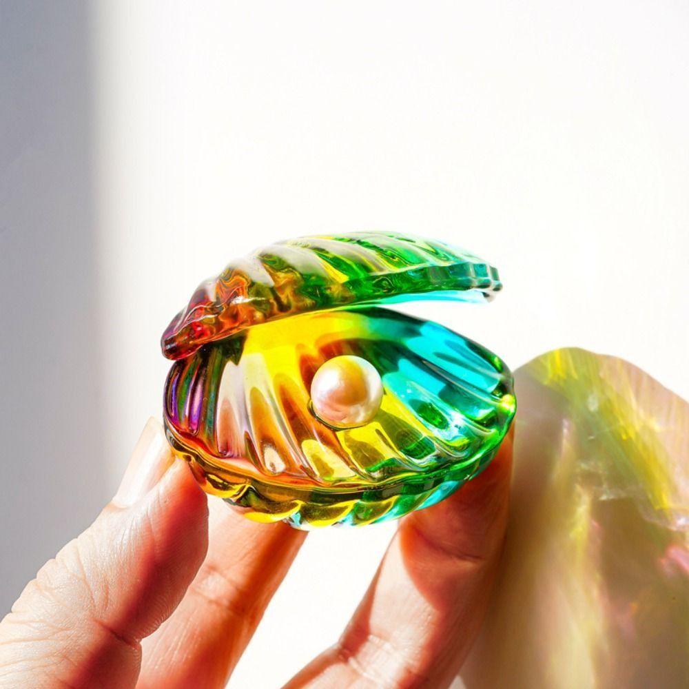 Artificial Crystal Pearl Shell Reflective Seashell Figurine Crafts  For Home Decor