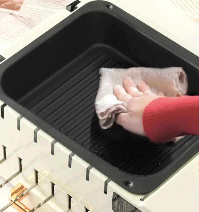 Griglia Barbecue a Spiedini per Casa Rotante Automatico Multifunzionale da Interno Griglia Elettrica a Fumo Leggero Macchina per Barbecue G-26