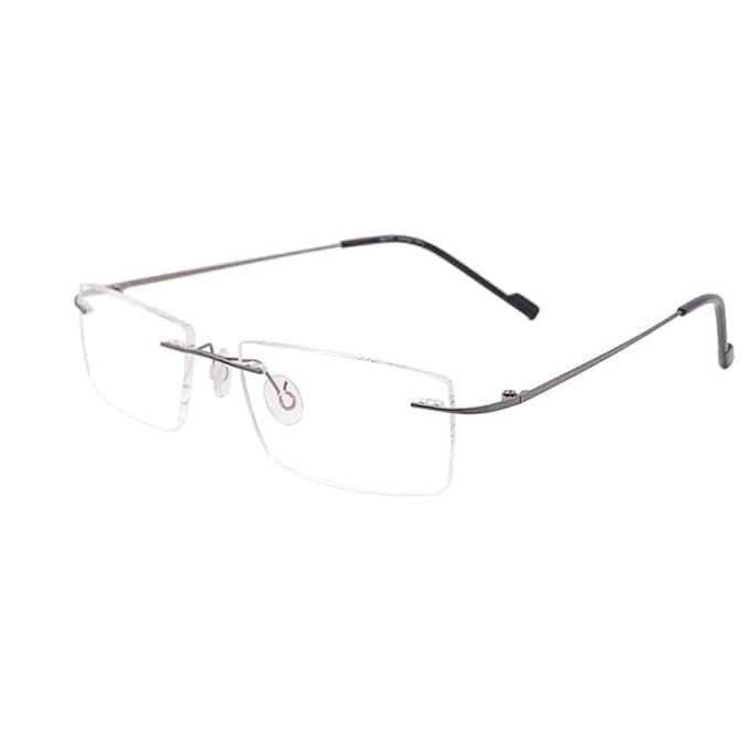 RSINC Rimless Light weight Flexible frame eyeglass Spectacle For Men And Women Modern  Square Gun - Black N-575 C3 50-18-135 Flexible - 1