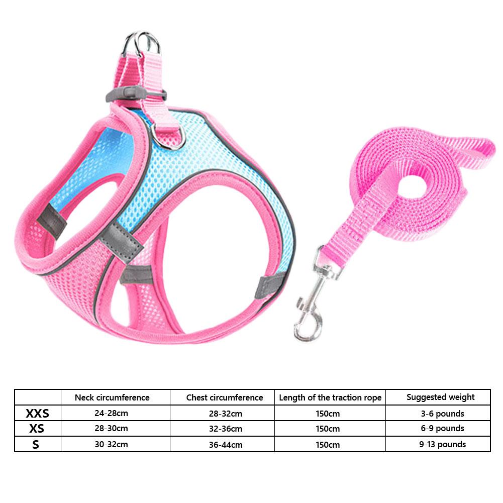 Pet Harness with Reflective Strip Cat Dog Harnesses And Leashes Set Adjustable Pet Harness Vest Pet Supplies for Outdoor Walking